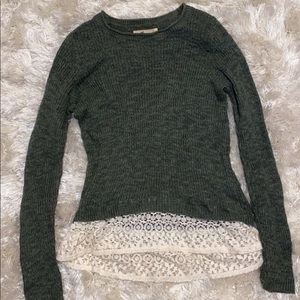 Green paisley detailing sweater